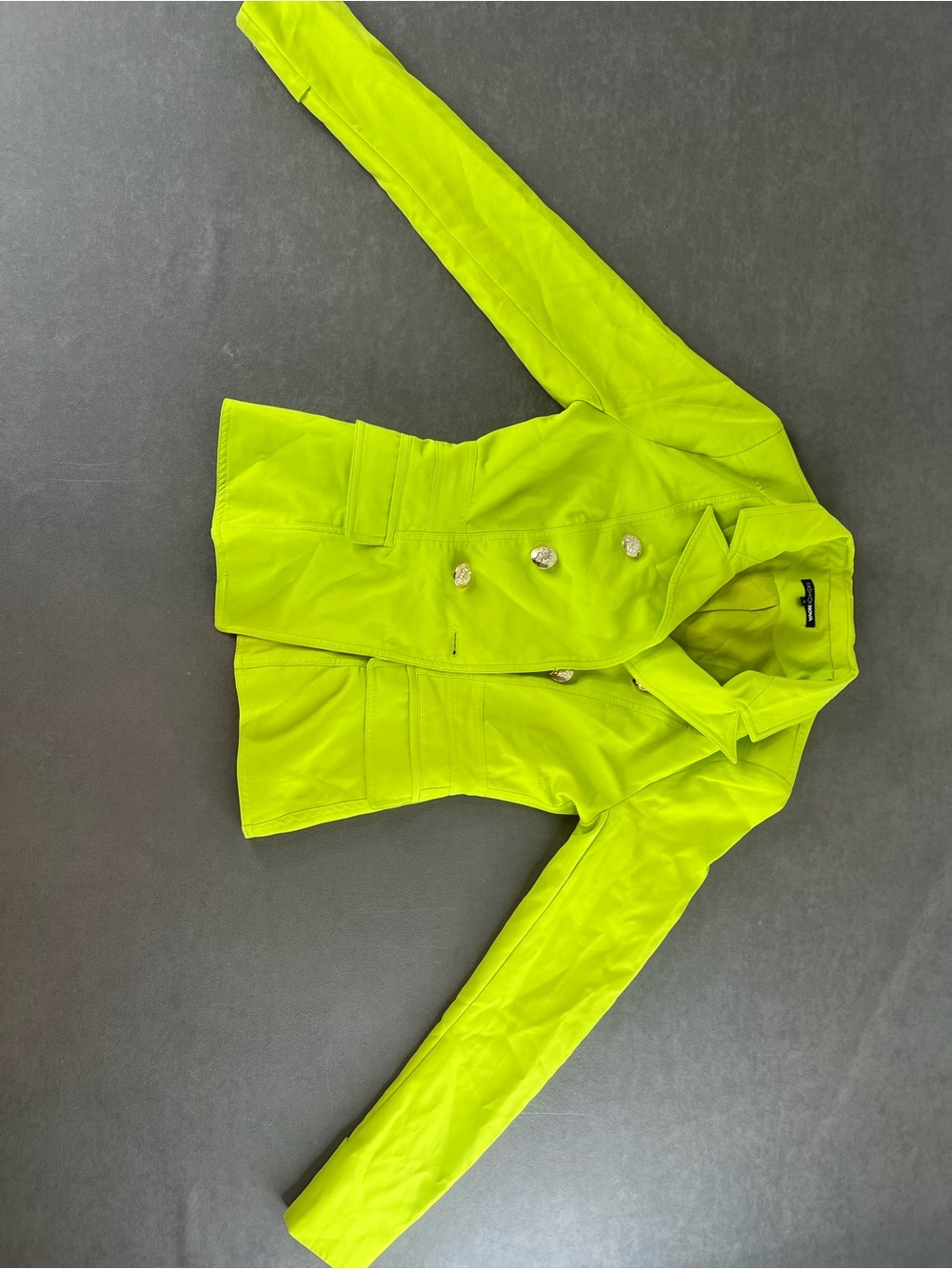 Fashion Nova Neon Lime Double-Breasted Blazer Jacket